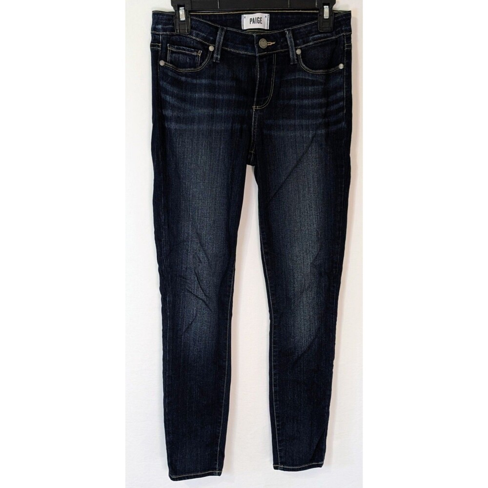 PAIGE Verdugo Ankle Nottingham Skinny Jeans Size 28 Mid Rise Dark Wash Luxury